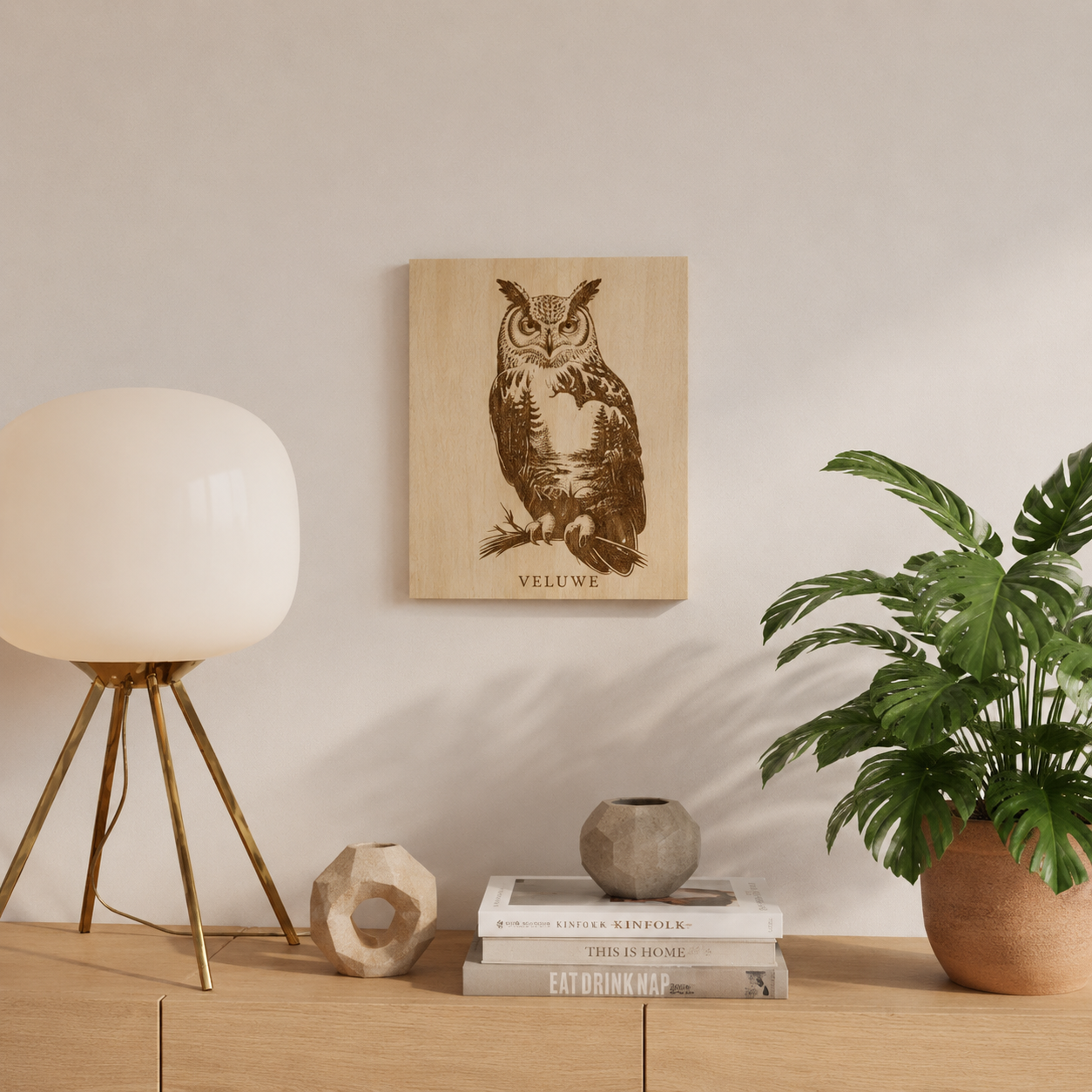 Muurdecoratie uil veluwe series