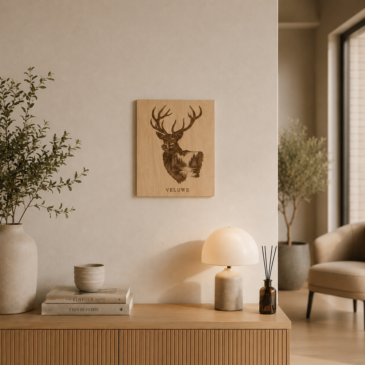 Muurdecoratie hert veluwe series
