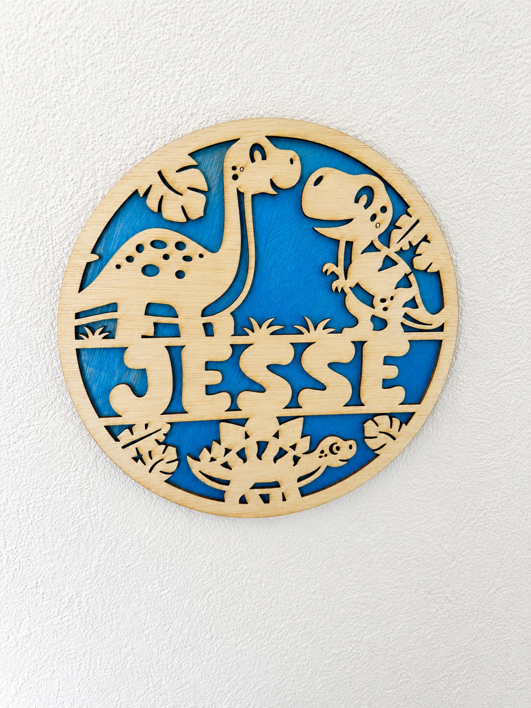 Gepersonaliseerd houten dinosaurusnaambord