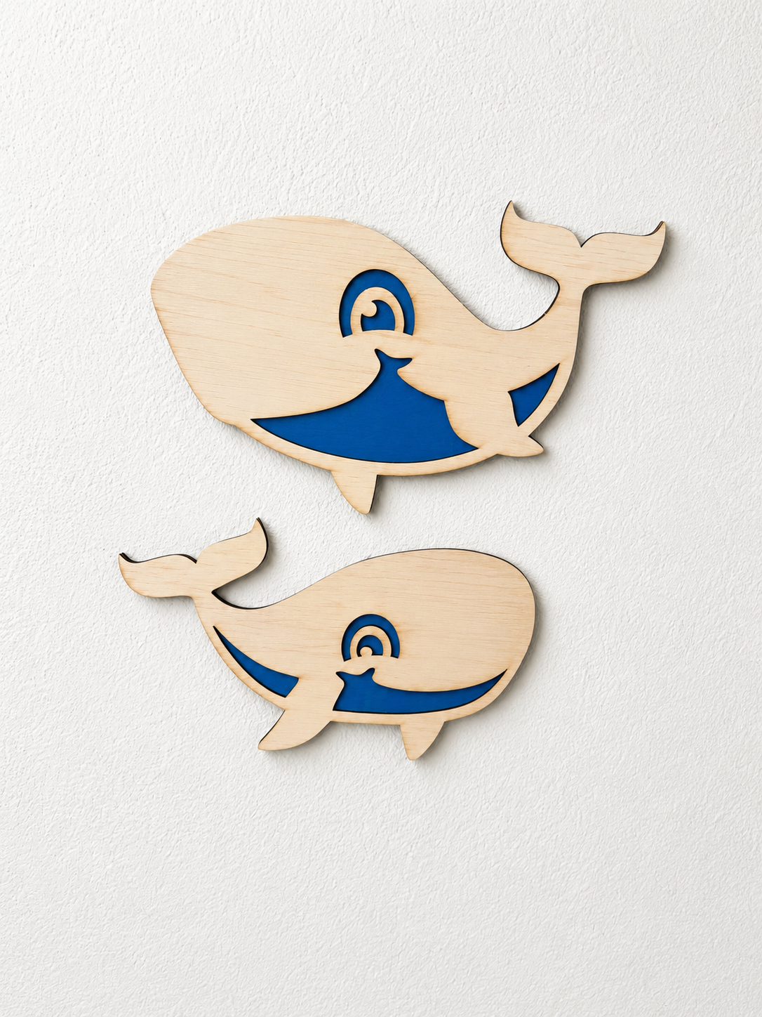 Walvis muurdecoratie set (2 stuks)