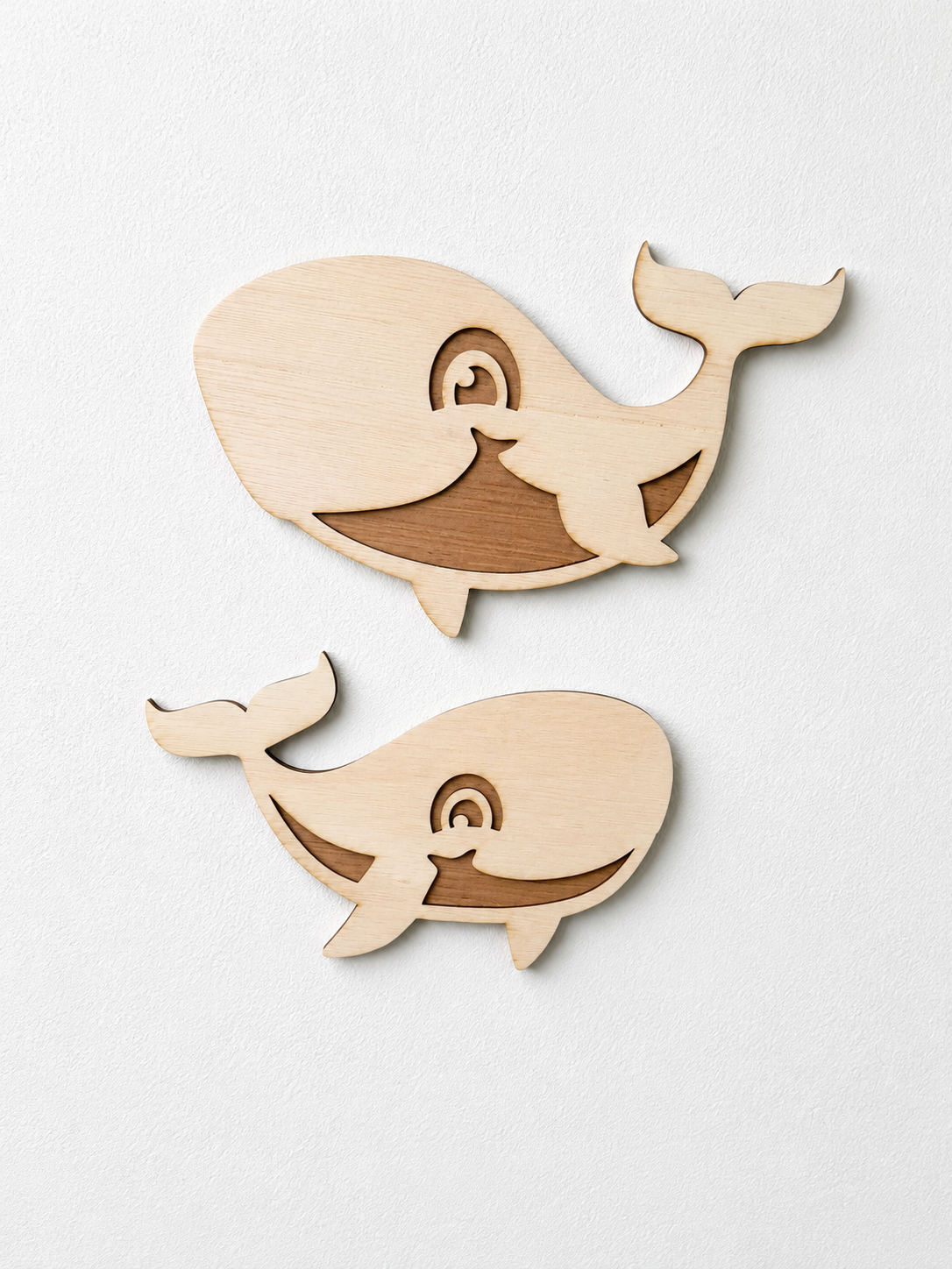 Walvis muurdecoratie set (2 stuks)