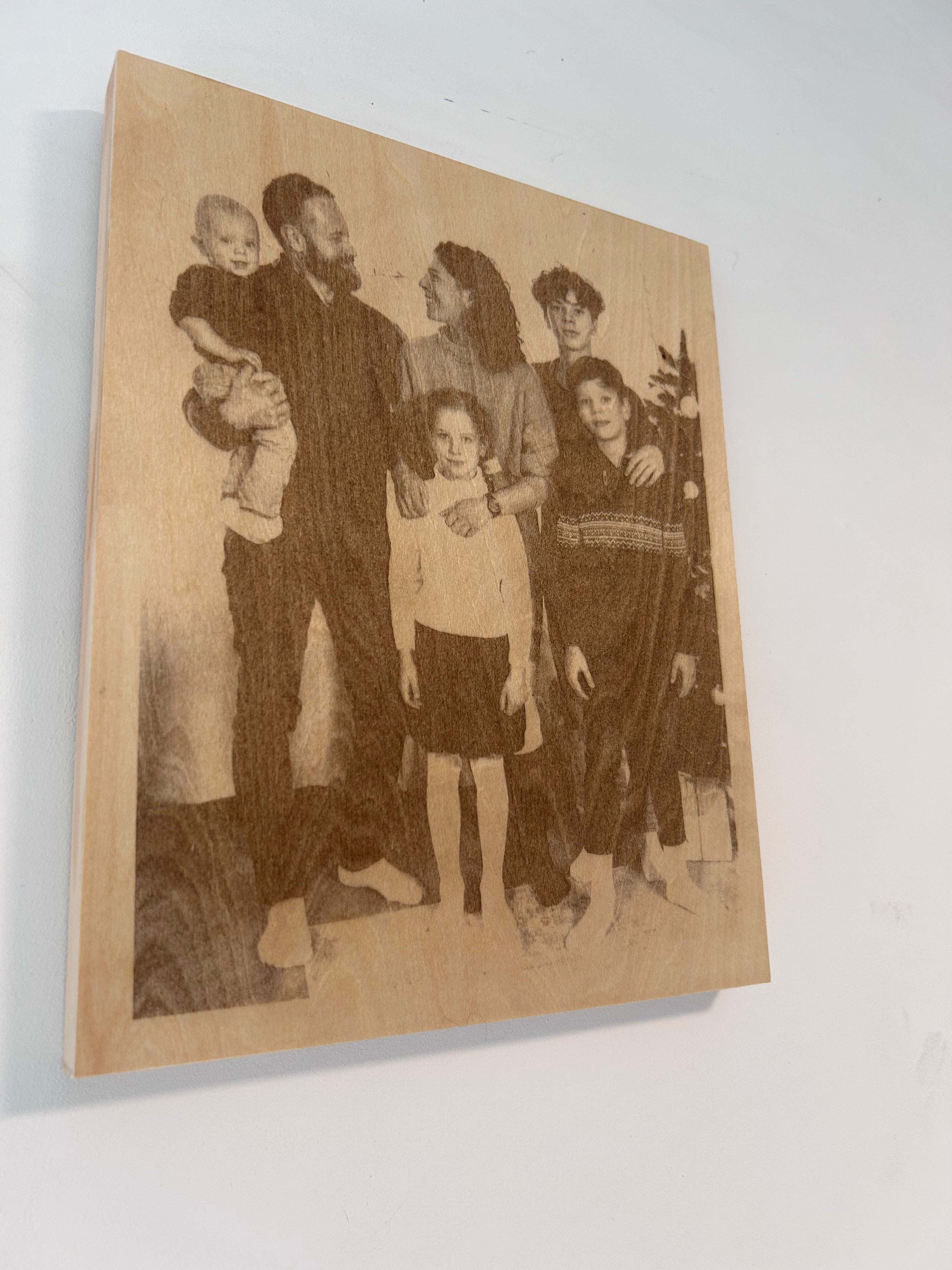 Fotogravure op hout – Gepersonaliseerde foto op linden houten paneel