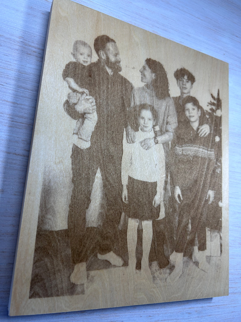 Fotogravure op hout – Gepersonaliseerde foto op linden houten paneel