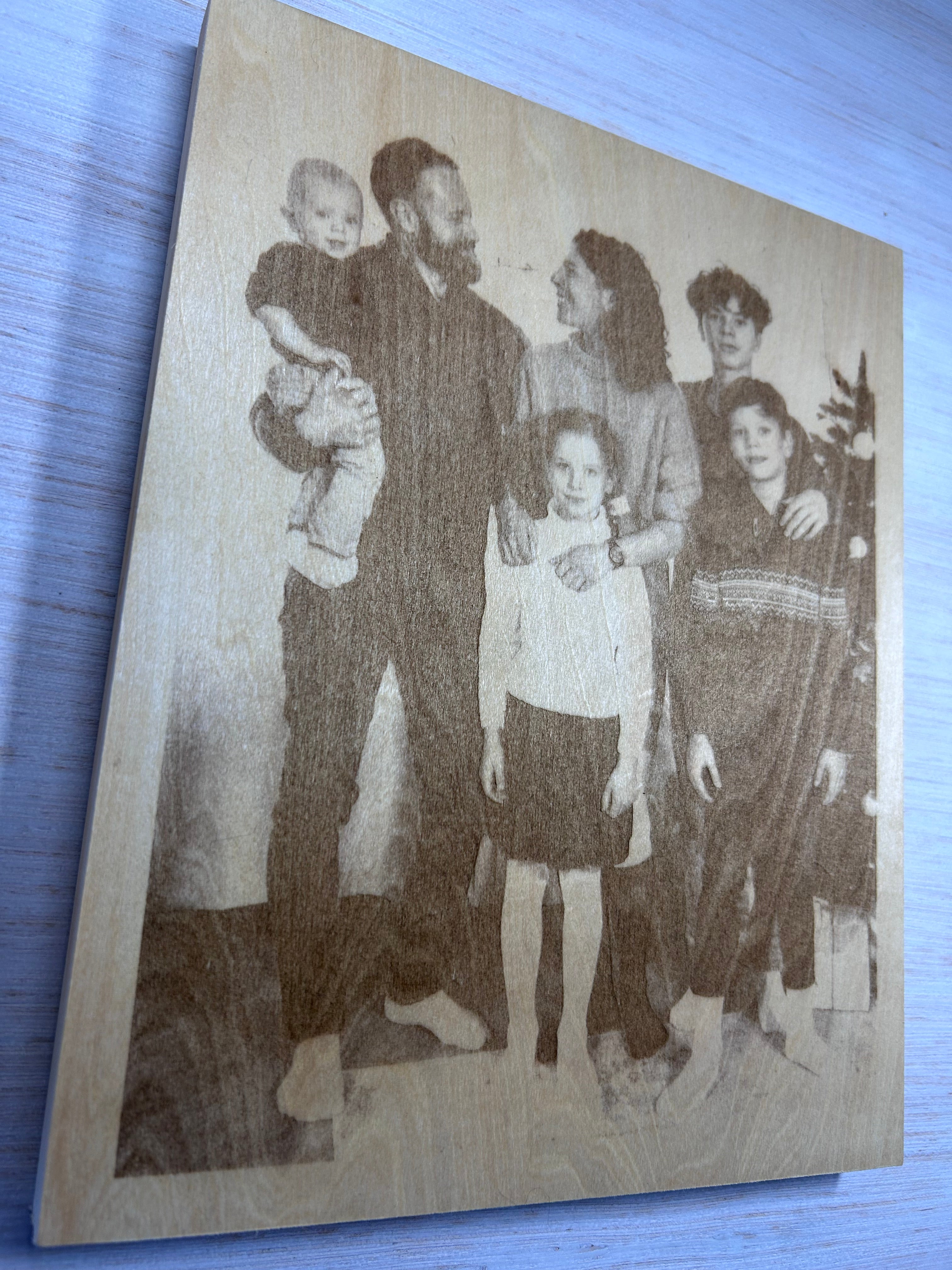 Fotogravure op hout – Gepersonaliseerde foto op linden houten paneel