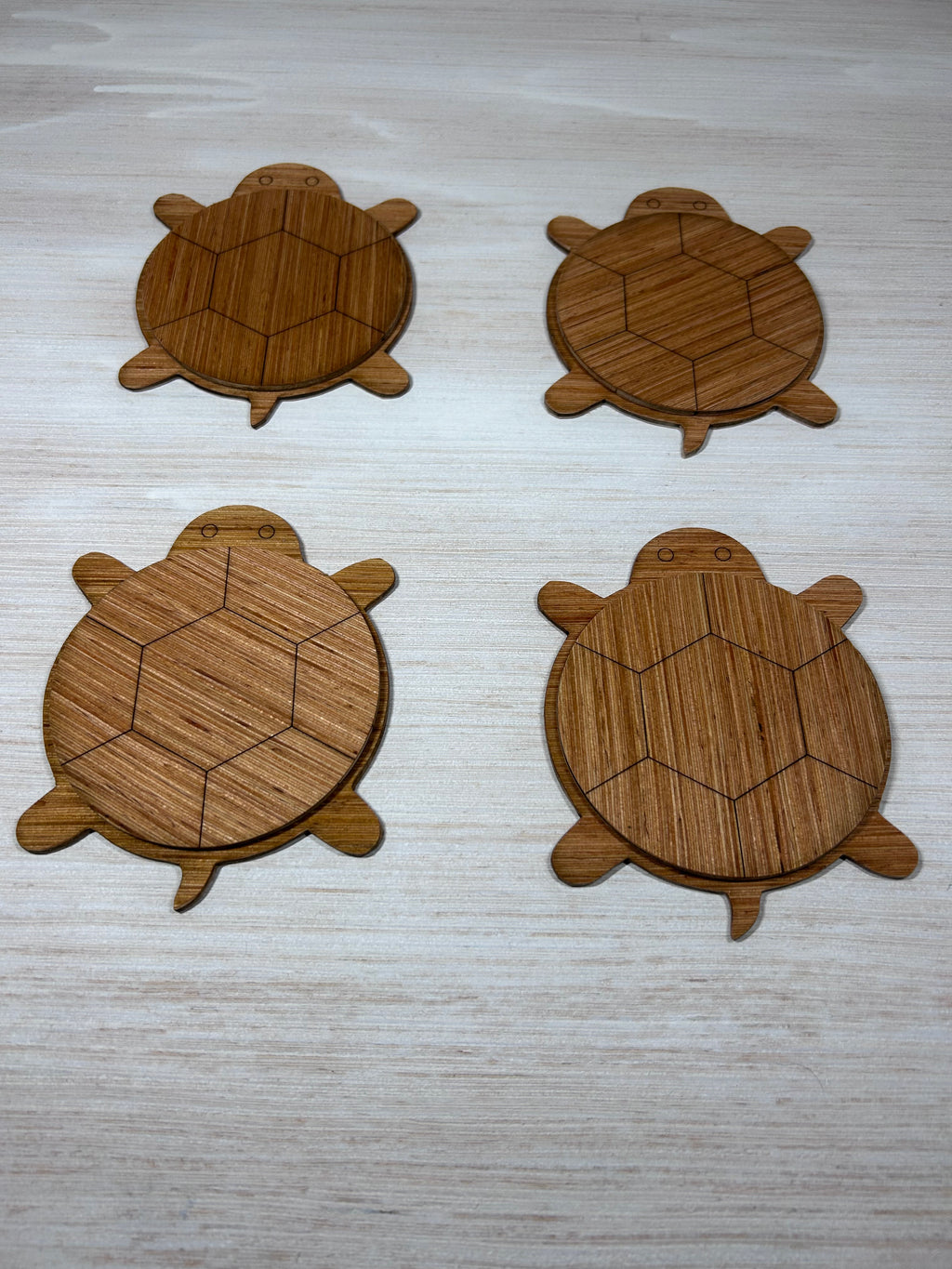 Schildpad onderzetters (set van 4)