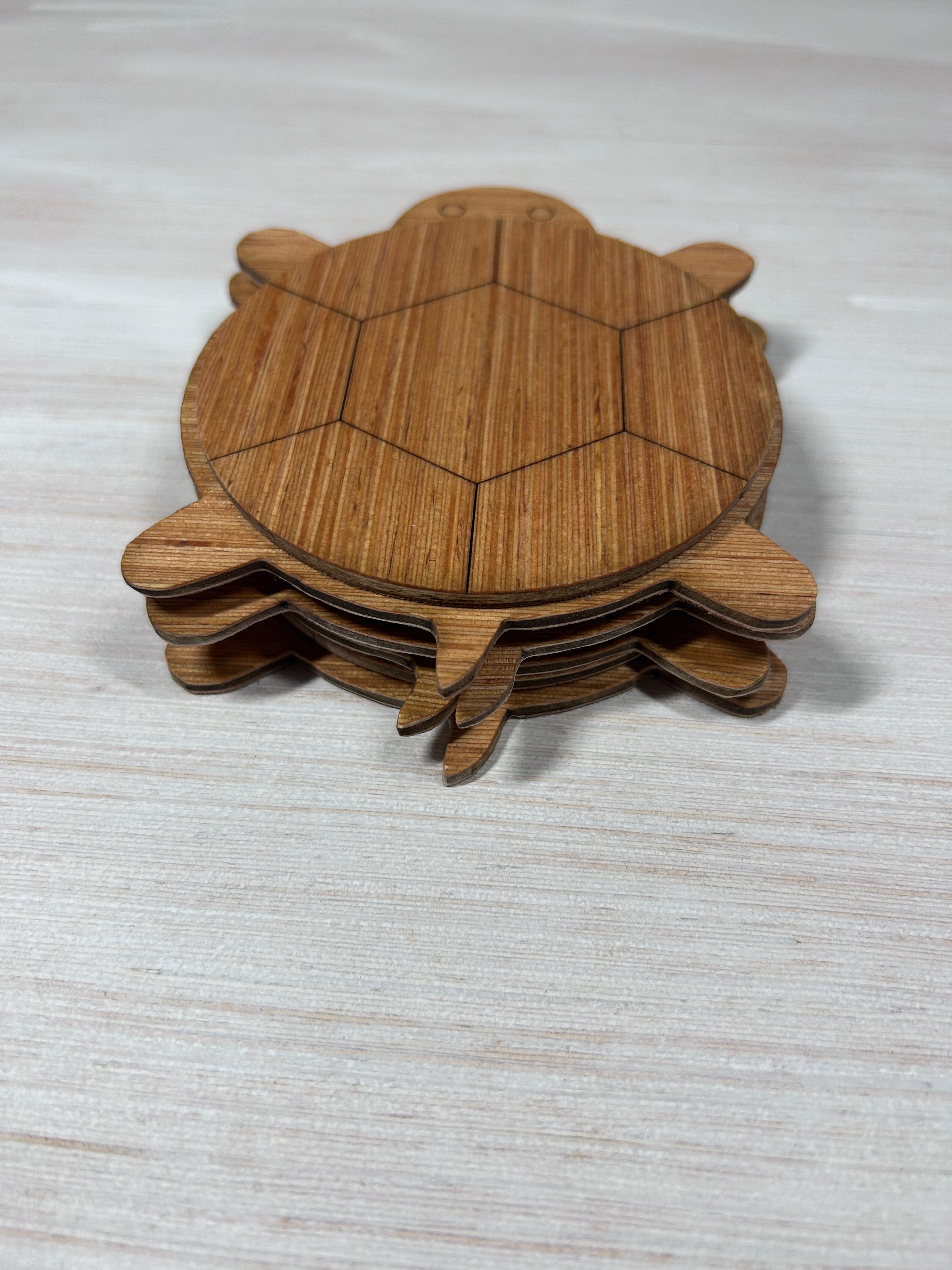 Schildpad onderzetters (set van 4)