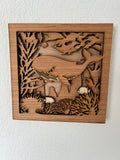 Houten oceaan wanddecoratieset | 3-delige houten wandpanelen