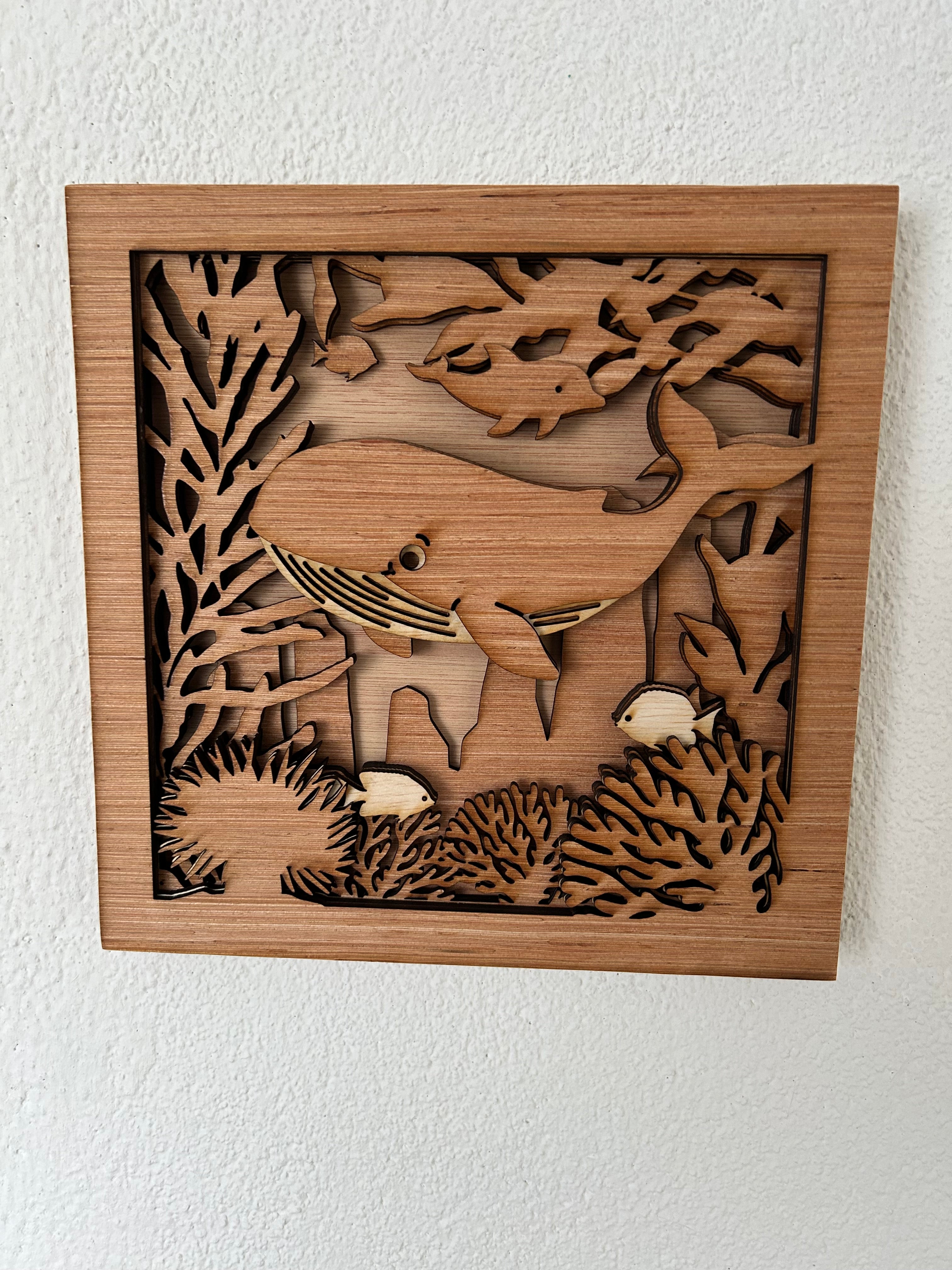 Houten oceaan wanddecoratieset | 3-delige houten wandpanelen