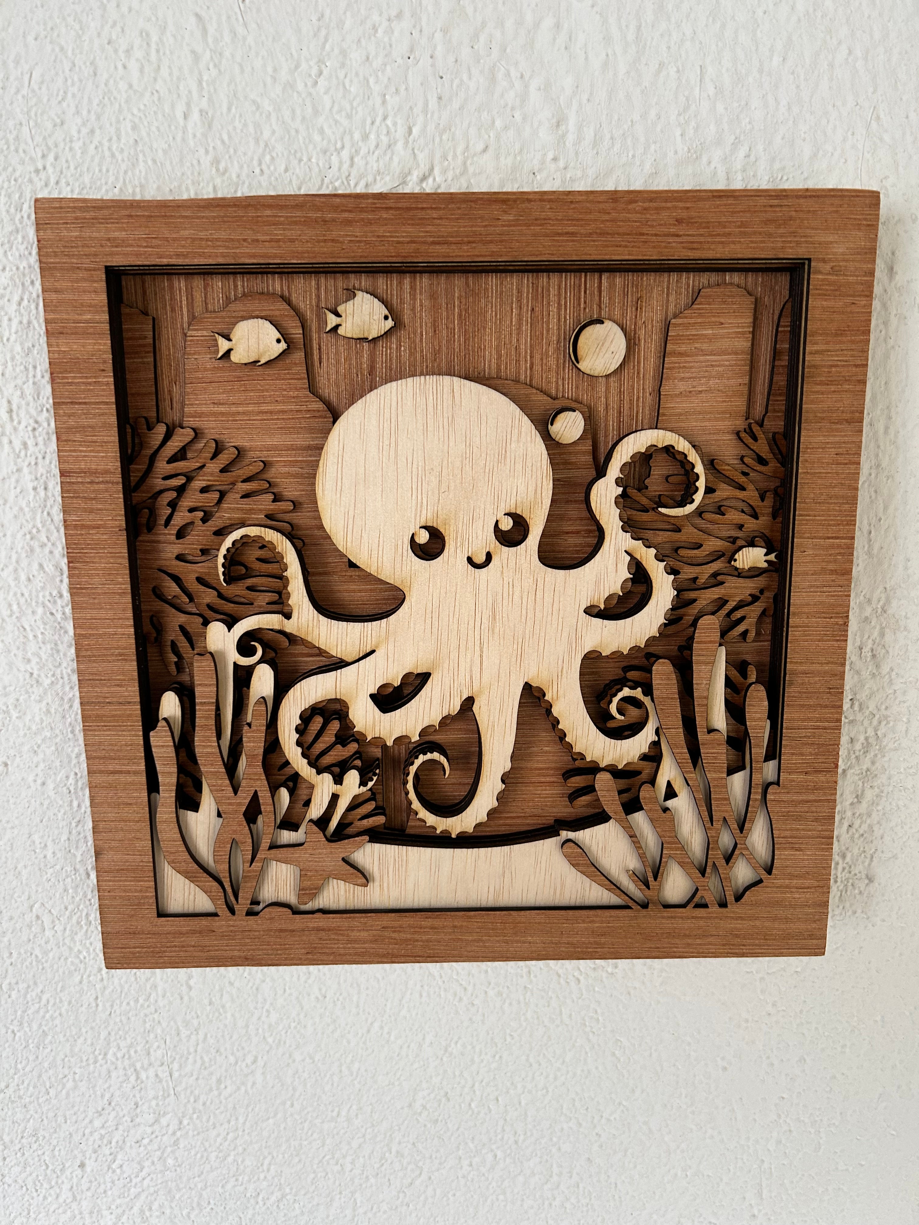 Houten oceaan wanddecoratieset | 3-delige houten wandpanelen