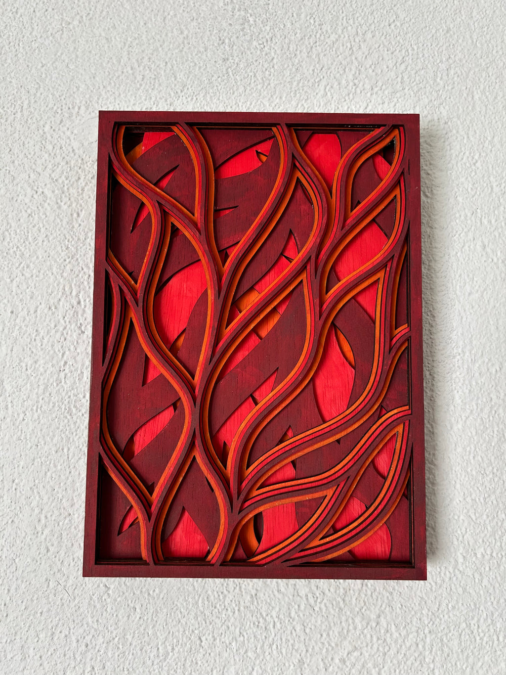 Abstracte golven houten geometrische wanddecoratie