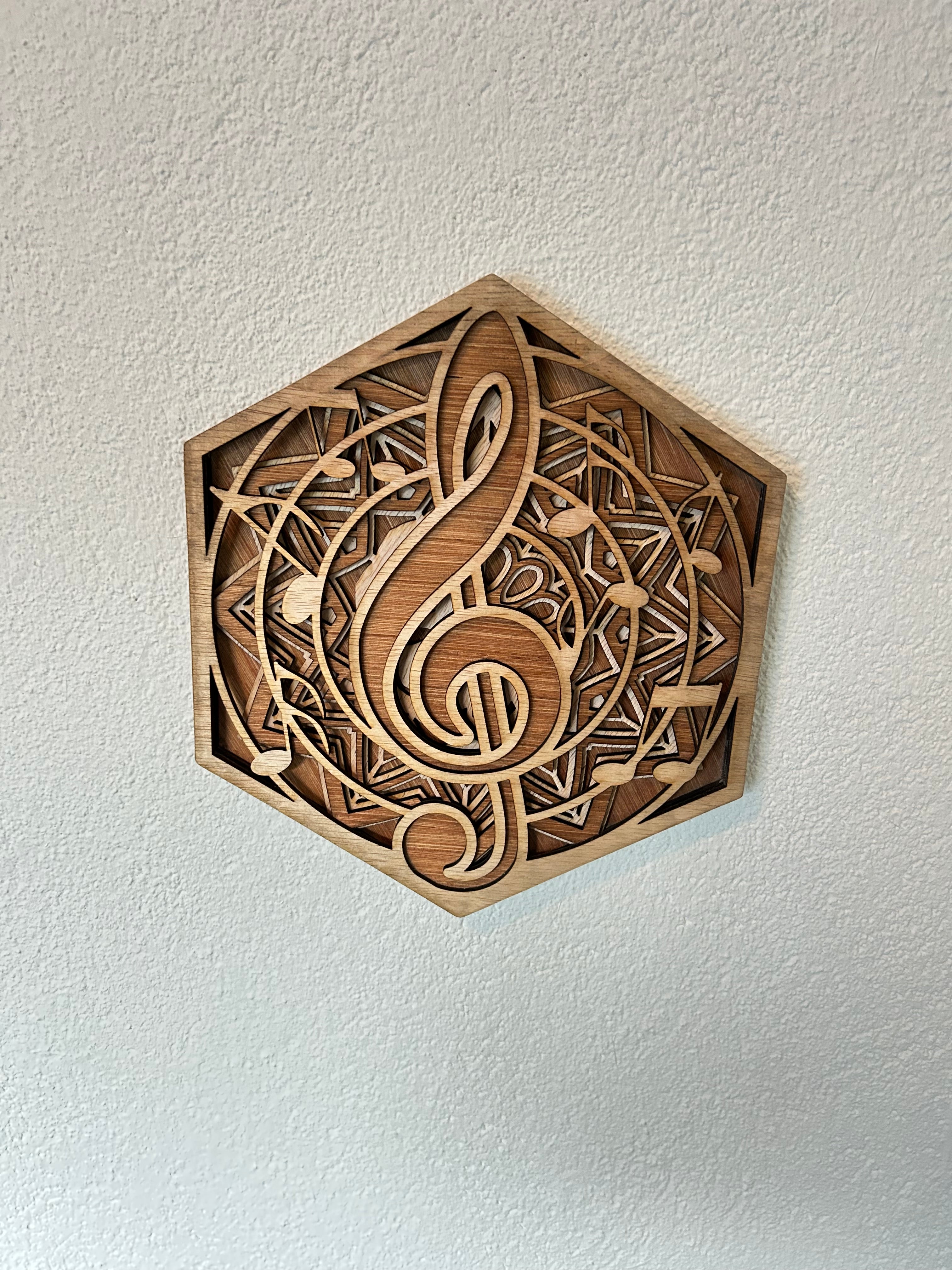 Wanddecoratie muziek – g-sleutel 3D design