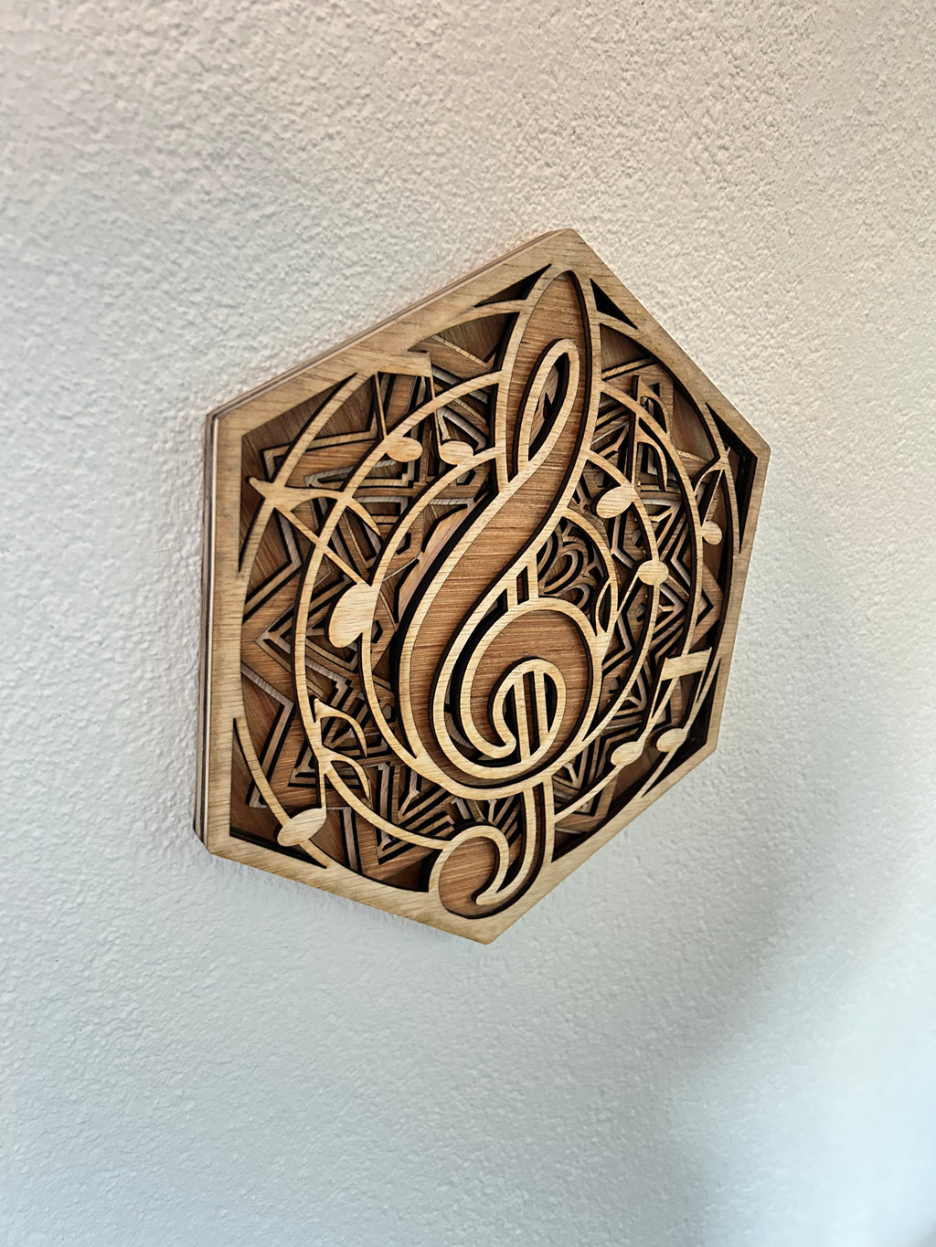 Wanddecoratie muziek – g-sleutel 3D design