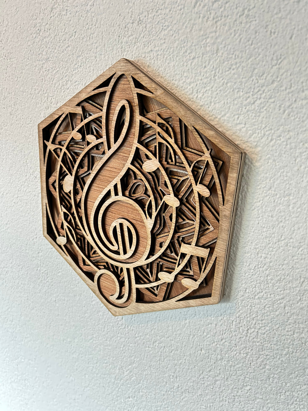 Wanddecoratie muziek – g-sleutel 3D design