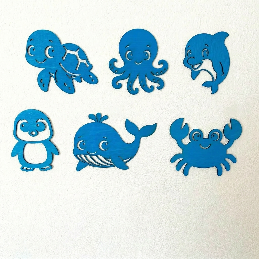 Wanddecoratieset met oceaan dieren