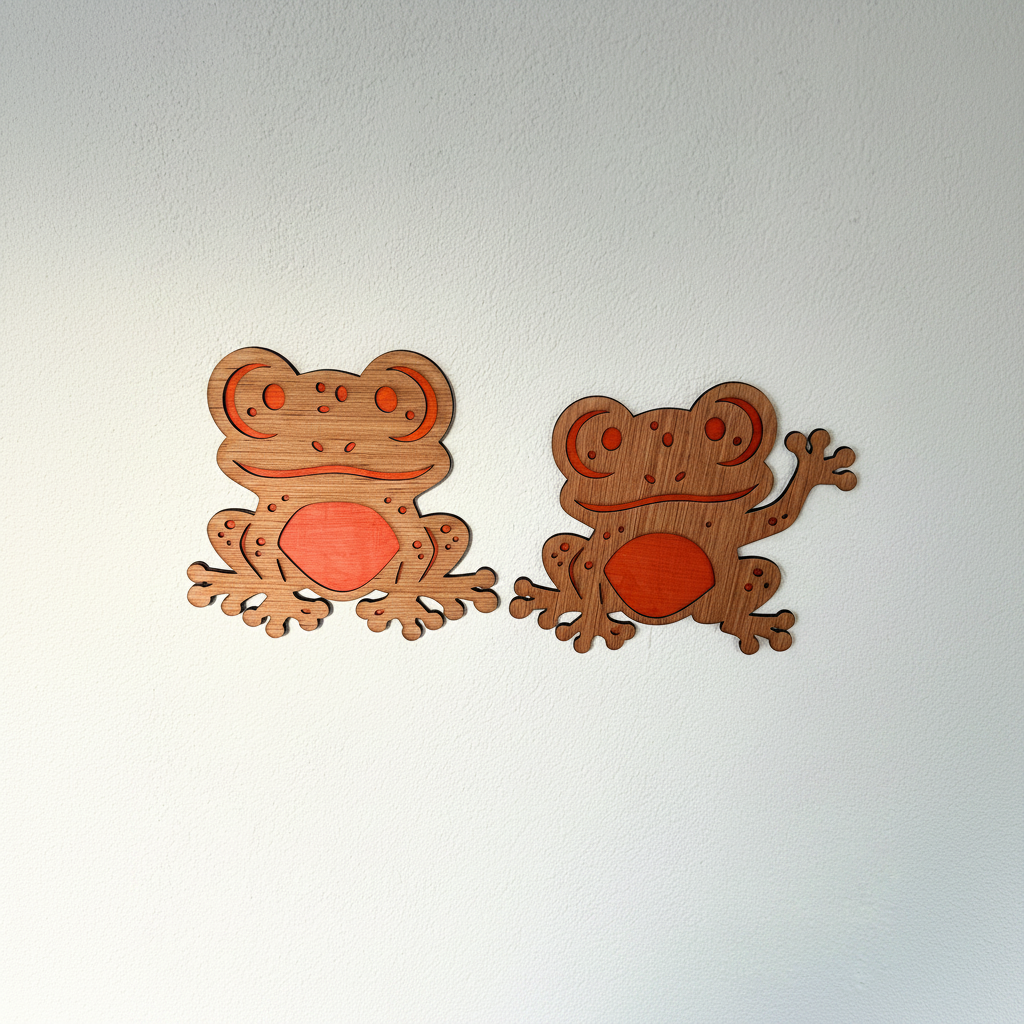 Kikker muurdecoratie set  (2 stuks)