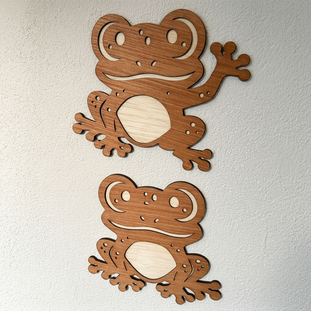 Kikker muurdecoratie set  (2 stuks)