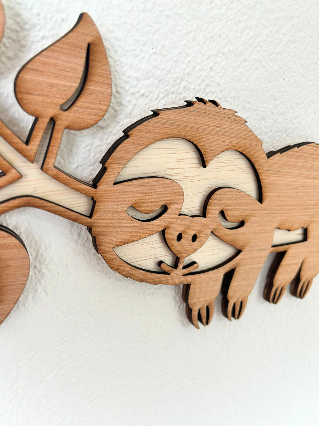 Luiaard muurdecoratie – hout